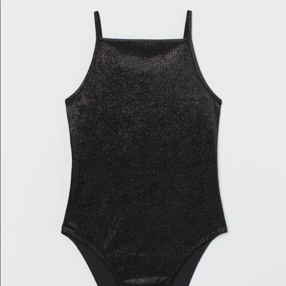 Glitter Black H&M Fitted Bodysuit